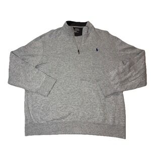 Polo By Ralph Lauren Mens 2XL  1/4 Zip Pullover Sweater Long Sleeve Blue Pony